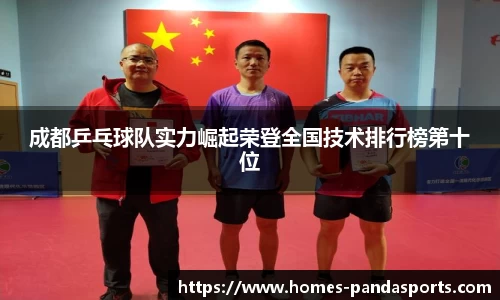 成都乒乓球队实力崛起荣登全国技术排行榜第十位